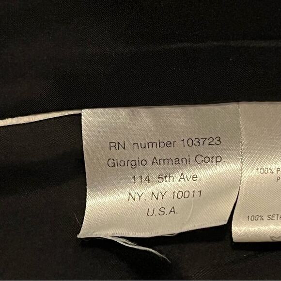Giorgio Armani Silk Hidden Buttons Black Blazer Borgo 21 - Picture 7 of 13